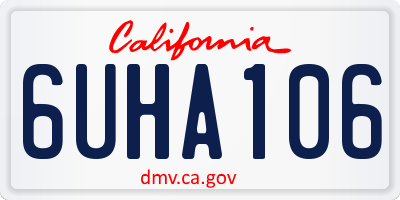 CA license plate 6UHA106
