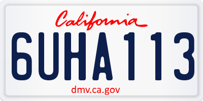 CA license plate 6UHA113