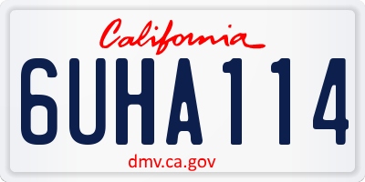 CA license plate 6UHA114