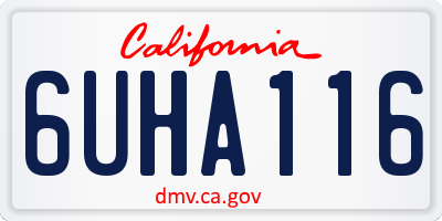 CA license plate 6UHA116