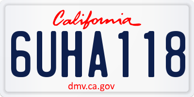 CA license plate 6UHA118
