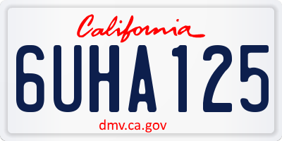 CA license plate 6UHA125