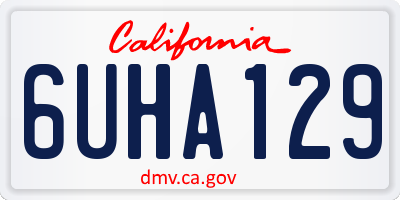 CA license plate 6UHA129
