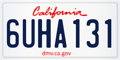 CA license plate 6UHA131