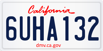 CA license plate 6UHA132