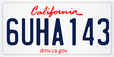 CA license plate 6UHA143