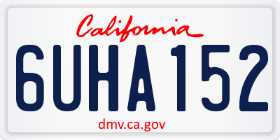 CA license plate 6UHA152
