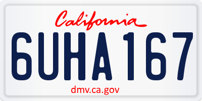 CA license plate 6UHA167