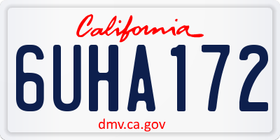 CA license plate 6UHA172