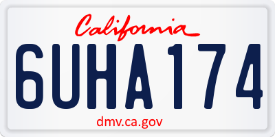 CA license plate 6UHA174