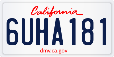 CA license plate 6UHA181