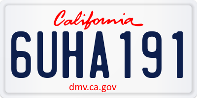 CA license plate 6UHA191