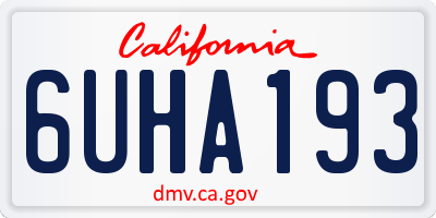 CA license plate 6UHA193