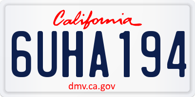 CA license plate 6UHA194