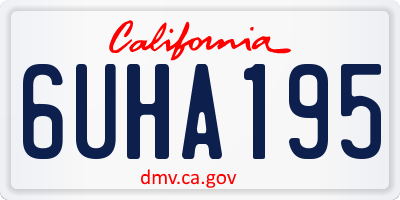CA license plate 6UHA195