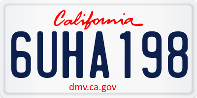 CA license plate 6UHA198