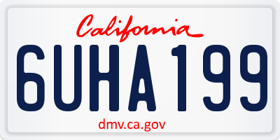 CA license plate 6UHA199