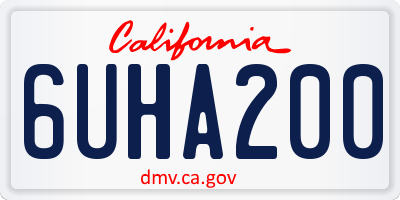 CA license plate 6UHA200