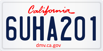CA license plate 6UHA201