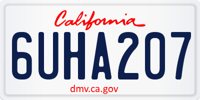 CA license plate 6UHA207