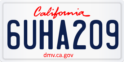CA license plate 6UHA209