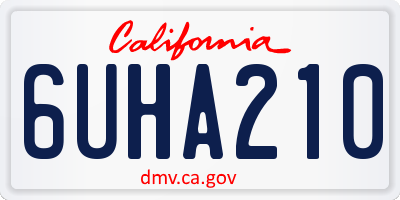 CA license plate 6UHA210