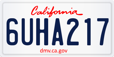 CA license plate 6UHA217