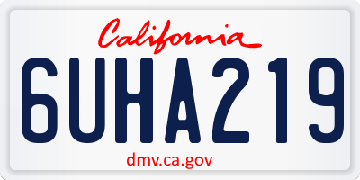 CA license plate 6UHA219