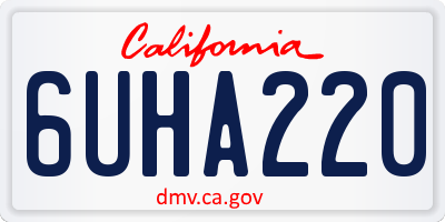 CA license plate 6UHA220