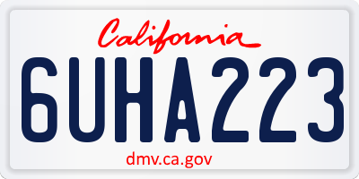 CA license plate 6UHA223