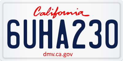 CA license plate 6UHA230