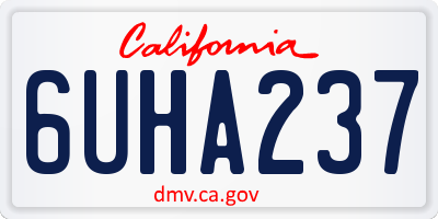 CA license plate 6UHA237