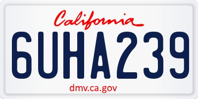 CA license plate 6UHA239