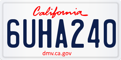 CA license plate 6UHA240