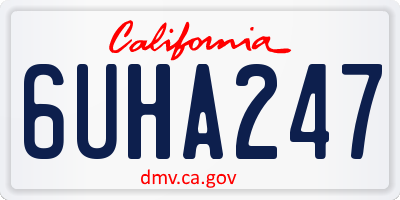 CA license plate 6UHA247