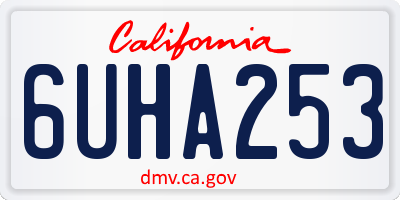 CA license plate 6UHA253