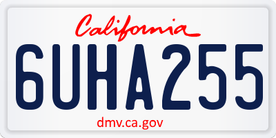 CA license plate 6UHA255