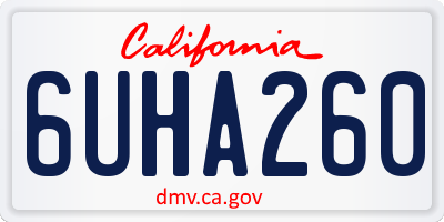 CA license plate 6UHA260