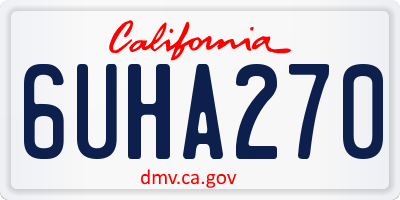 CA license plate 6UHA270