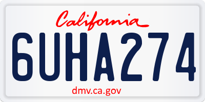 CA license plate 6UHA274