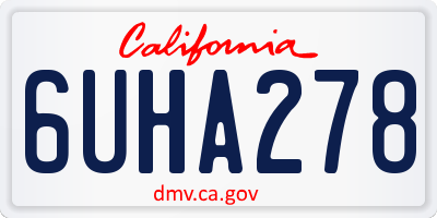 CA license plate 6UHA278