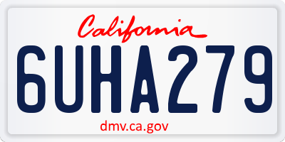 CA license plate 6UHA279