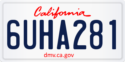 CA license plate 6UHA281