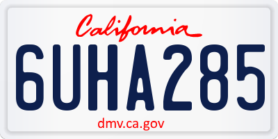 CA license plate 6UHA285