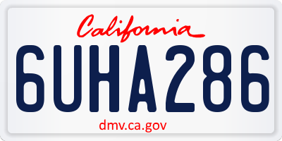 CA license plate 6UHA286