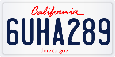 CA license plate 6UHA289