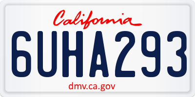 CA license plate 6UHA293
