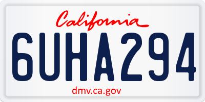 CA license plate 6UHA294