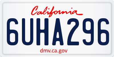 CA license plate 6UHA296