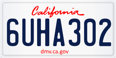 CA license plate 6UHA302